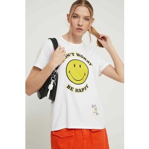 Desigual tricou femei, culoarea alb imagine