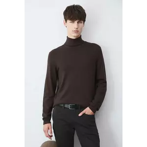 Medicine pulover culoarea maro, light, cu guler imagine