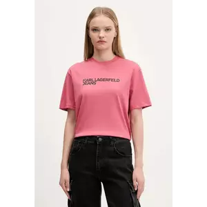 Karl Lagerfeld Jeans tricou din bumbac culoarea alb, A1W17005 imagine