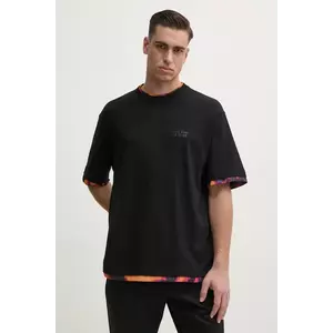 Versace Jeans Couture tricou din bumbac barbati, culoarea negru, cu imprimeu, 78GAH6X1 J0001 imagine