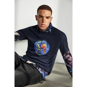 Medicine tricou din bumbac culoarea albastru marin, cu imprimeu imagine