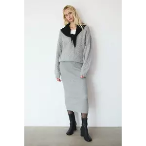 Medicine fusta culoarea gri, maxi, drept imagine