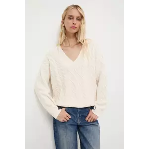 Medicine pulover culoarea bej, călduros imagine