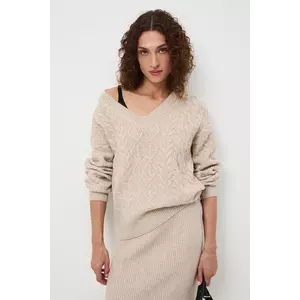 Medicine pulover culoarea bej, călduros imagine