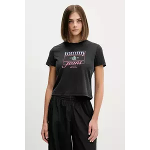 Tommy Jeans tricou din bumbac culoarea negru, DW0DW21533 imagine