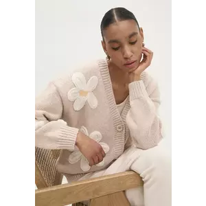 Answear.LAB cardigan din amestec de lână culoarea bej imagine