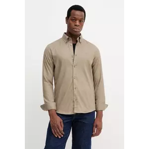 BOSS cămașă din bumbac culoarea verde, cu guler button-down, slim, 50550583 imagine