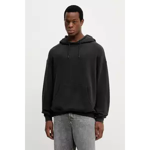 American Vintage bluză culoarea negru, cu glugă, uni, MATU03B imagine