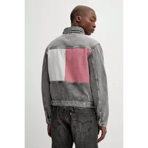 Tommy Jeans geacă jeans culoarea gri, de tranziție, DM0DM21964 imagine
