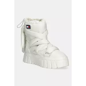 Tommy Jeans cizme de iarnă TJW CHUNKY SNOW BOOT NYLON culoarea bej, EN0EN02842 imagine