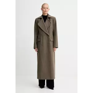 Gestuz haină cu lână culoarea maro, 10910348 imagine