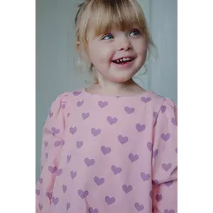 Konges Sløjd bluză de bumbac pentru copii DREY SLIT BLOUSE GOTS culoarea roz, cu imprimeu, KS103786 imagine