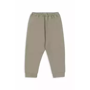 Konges Sløjd pantaloni de trening din bumbac pentru copii DREY PANTS GOTS culoarea verde, uni, KS103784 imagine