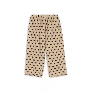 Konges Sløjd pantaloni de bumbac pentru copii CHLEO PANTS GOTS culoarea bej, cu imprimeu, KS103752 imagine