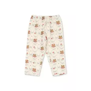 Konges Sløjd pantaloni de bumbac pentru copii COCO PANTS GOTS culoarea bej, cu imprimeu, KS103760 imagine