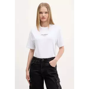 Karl Lagerfeld Jeans tricou din bumbac culoarea alb, A4W17003 imagine