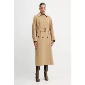 Weekend Max Mara palton de lână CADINE culoarea bej, 2525016022600 imagine