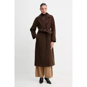 Weekend Max Mara haină cu lână TEMPERA culoarea maro, 2525016082600 imagine