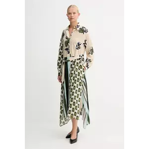 Weekend Max Mara rochie de matase PASSO culoarea bej, mini, evazați, 2525226022600 imagine