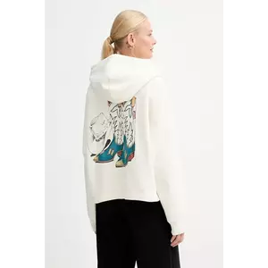 Levi's hanorac de bumbac culoarea bej, cu glugă, cu imprimeu, A9414 imagine