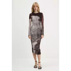 Desigual rochie ABYSS LACROIX culoarea maro, midi, mulată, 25WWVK01 imagine