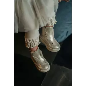Donsje încălțăminte din piele pentru bebeluși Kheera Boots Bunny culoarea argintiu, 1504401 imagine