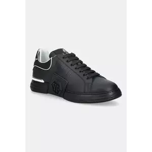 Philipp Plein sneakers din piele Phantom Kicks culoarea negru, USC0775.PLE005N.0202 imagine