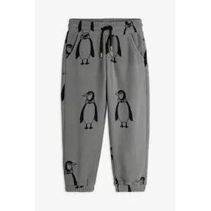 Mini Rodini pantaloni de trening pentru copii Penguin culoarea gri, cu imprimeu, 11000092 imagine