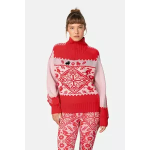 Kari Traa pulover din amestec de lână SAGA culoarea roz, cu guler, 623841 imagine