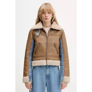 Desigual geacă DOUBLE culoarea maro, de tranziție, 25WWEW39 imagine