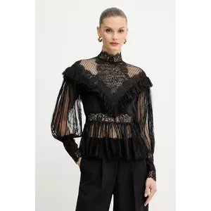 Luisa Spagnoli bluză culoarea negru, uni, 542409 imagine