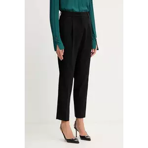 Weekend Max Mara pantaloni din lână CALDAIA culoarea negru, fason chinos, high waist, 2525136152600 imagine