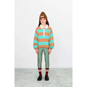 Tinycottons leggins copii STRIPES SHINY LEGGINGS culoarea verde, cu imprimeu, AW25-331 imagine