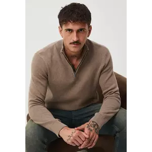 Medicine pulover culoarea maro, cu guler imagine