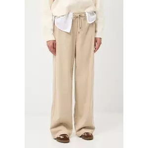 Medicine pantaloni culoarea bej, lat, medium waist imagine