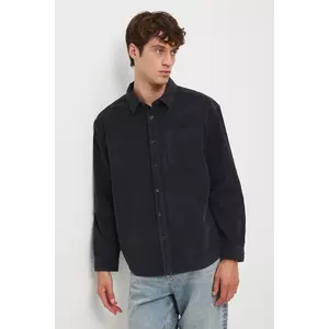 Medicine camasa din velur cu guler clasic, relaxed imagine