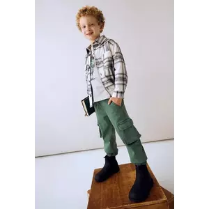 Mayoral pantaloni copii cargo soft culoarea verde, uni, 4567 imagine