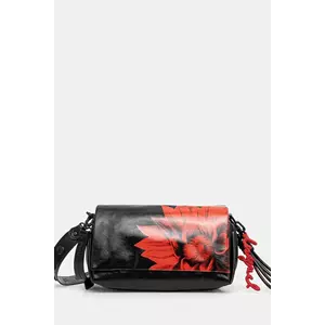 Desigual poșetă FLOWERINA NARON MEDI culoarea negru, 25WAXP90 imagine
