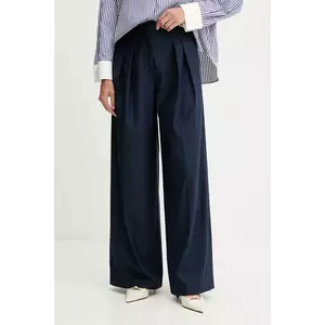 MM pantaloni VADIUS culoarea bleumarin, drept, high waist, 2526786118600 imagine
