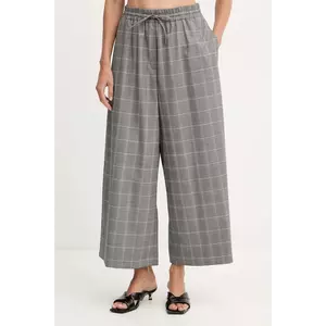 Weekend Max Mara pantaloni cu lână LUIGI culoarea gri, lat, high waist, 2525136082600 imagine