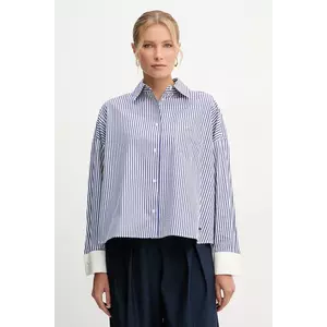 Weekend Max Mara cămașă din bumbac ARTURO culoarea bleumarin, cu guler clasic, relaxed, 2525116042600 imagine