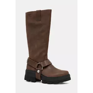 Sorel ghete de piele JOAN FRW TALL culoarea maro, cu toc plat, 2144861256 imagine