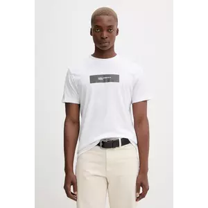 Karl Lagerfeld Jeans tricou din bumbac culoarea alb, cu imprimeu, A4M17019 imagine