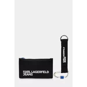 Karl Lagerfeld Jeans portofel și breloc culoarea negru, A4M32065 imagine