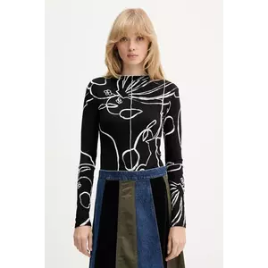 Desigual longsleeve LONDRES culoarea negru, cu turtleneck, 25WWTK49 imagine