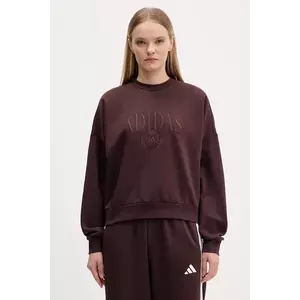 adidas bluză Cozy culoarea maro, cu imprimeu, JM1794 imagine