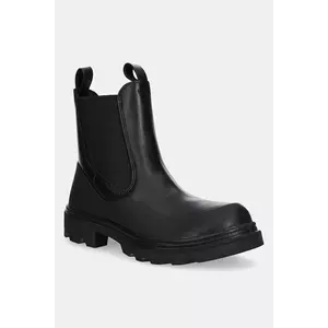 Ecco ghete chelsea de piele Grainer Chelsea culoarea negru, cu toc plat, 214793-51052 imagine