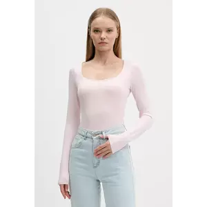 Hollister Co. longsleeve culoarea roz, KI339-5251 imagine