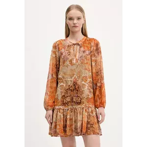 Desigual rochie BOHOSHORT culoarea portocaliu, mini, evazati, 25WWVW18 imagine