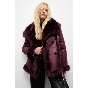 Answear.LAB palton culoarea bordo imagine